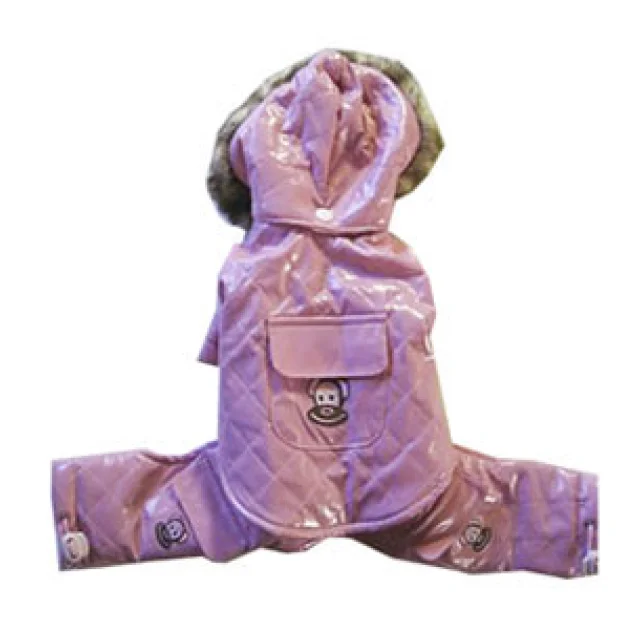 Комбінезон Monkey Daze Pink Vinyl Jumper з капюшоном, для собак, розмір XXS, рожевий