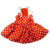 Платье Monkey Daze Polka Dot Dress Red для собак, размер XXS, красное в горошек