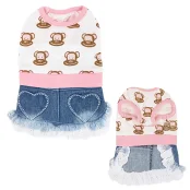 Платье Monkey Daze Logo Dress с джинсовой юбкой для собак, размер XS, разноцветное