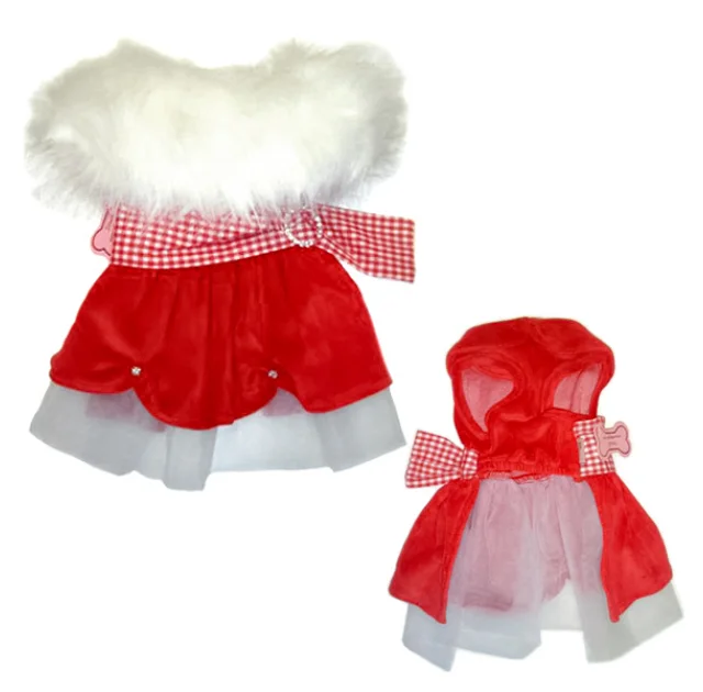 Новорічне плаття Monkey Daze Santa Dress для собак, розмір S, червоний