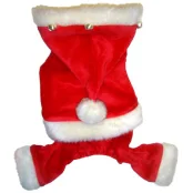 Комбинезон Monkey Daze Santa с капюшоном, для собак, размер XS, красный