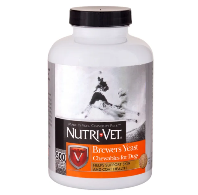 Жувальні таблетки Nutri-Vet Brewers Yeast для шкіри і шерсті у собак, 500 табл