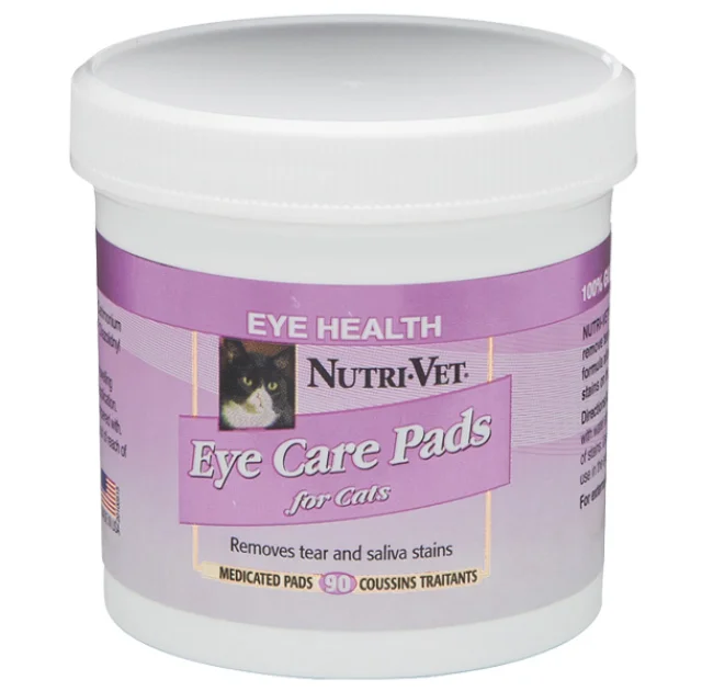 Вологі серветки Nutri-Vet Tear Stain Removal Cat для очей, морди та лап, для котів, 90 шт