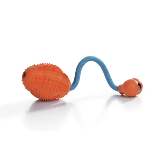 Игрушка дентал груша Pet Products с кордом для собак, резина, оранжевая, 12 см