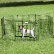 Вольер Savic Dog Park для щенков, цинк, 8 панелей, черный, 61 х 61 см