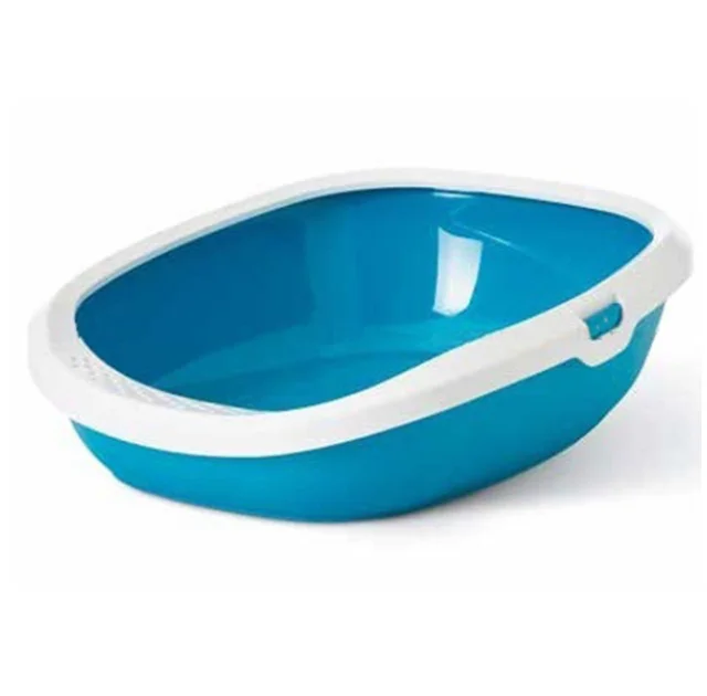 Туалет Savic Gizmo Large для кошек, с бортиком, голубой, 52 х 39,5 х 15 см