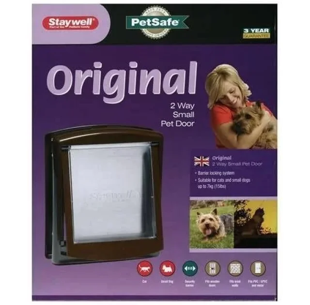 Дверцята PetSafe Staywell Original для котів і собак середніх порід до 18 кг, коричневі, 352х294 мм