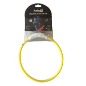 Нашийник AnimAll LED для собак, розмір L, 70 см, жовтий