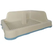 Туалет под пеленки AnimAll с решеткой, столбиком и стеной, 48,5x40,6х15 cм, голубой