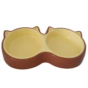 Пластикова миска AnimAll для котів (2 х 200 мл), коричнева