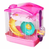 Клетка для хомяка AnimAll P-679, 28.5×19.5×27 см, розовая