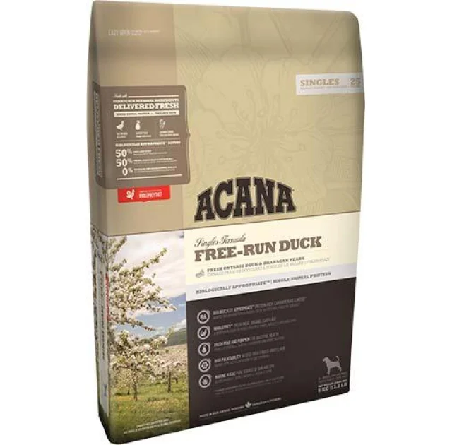 Cухой гіпоалергенний корм Acana Free-Run Duck зі смаком качки для собак всіх порід, 6 кг