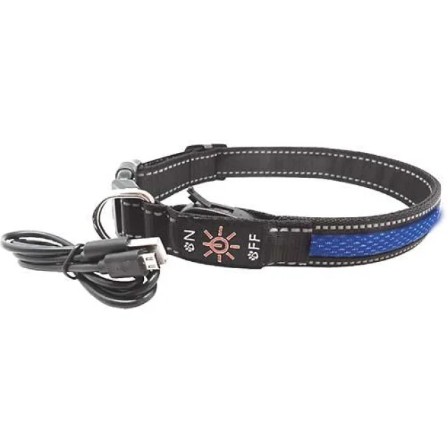 Ошейник LED AnimAll для собак M 2,5/40-50 см, синий