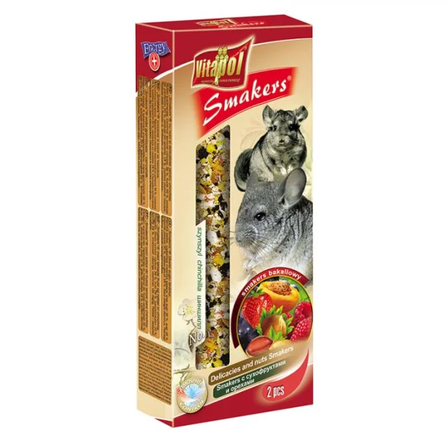 Колба Vitapol Smakers для шиншилл, сухофрукты и орехи, упаковка 2 шт