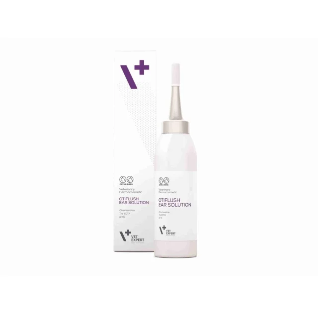 Капли VetExpert OtiFlush для промывания ушей собак и кошек, 125 мл