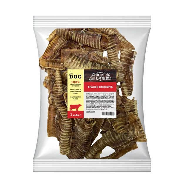 Ласощі Home Food Трахея яловича для дорослих собак, 1 кг