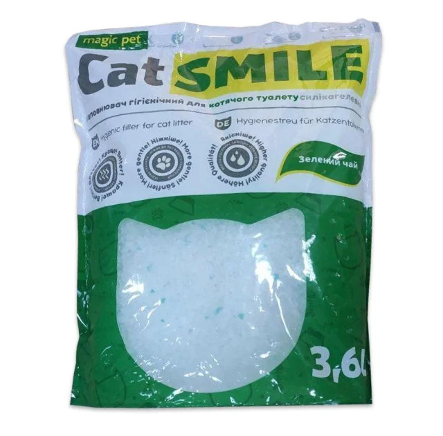 Силікагелевий наповнювач Cat Smile для котячих туалетів, зелений чай 3,6 л