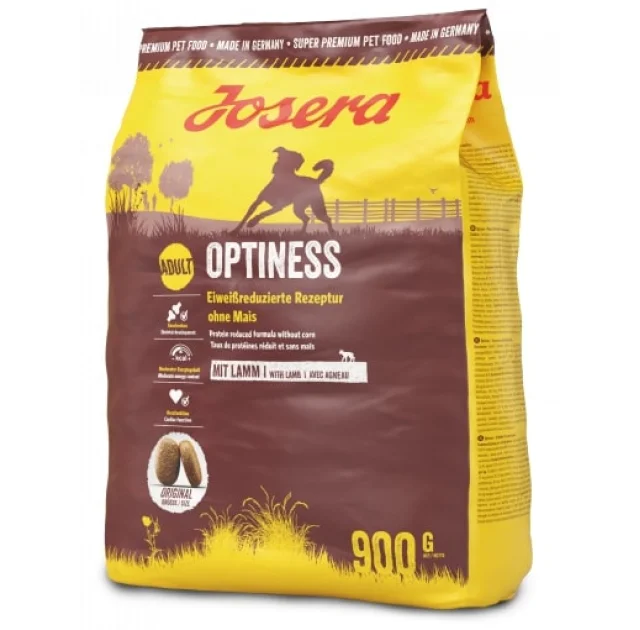 Сухой корм Josera Adult Optiness для взрослых собак средних и крупных пород, с ягненком, птицей и рисом, 900 г