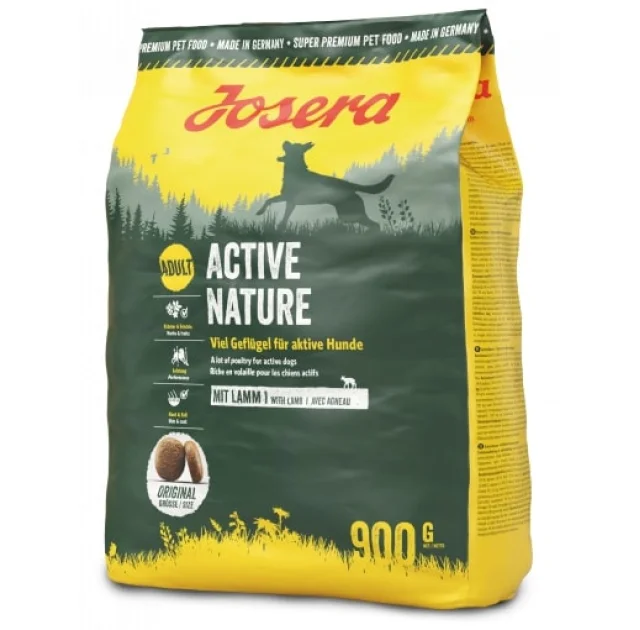 Сухий корм Josera Adult Active Nature для активних дорослих собак, з м'ясом птиці і ягняти, 900 г