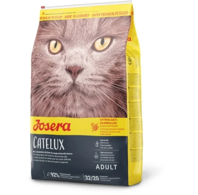 Сухой корм Josera Adult Catelux для взрослых длинношерстных кошек, с уткой, рисом и кукурузой, 4.25 кг