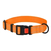 Нашийник нейлоновий BronzeDog Active для собак, з світловідображення, 20 мм / 30-40 см, помаранчевий, 51Т