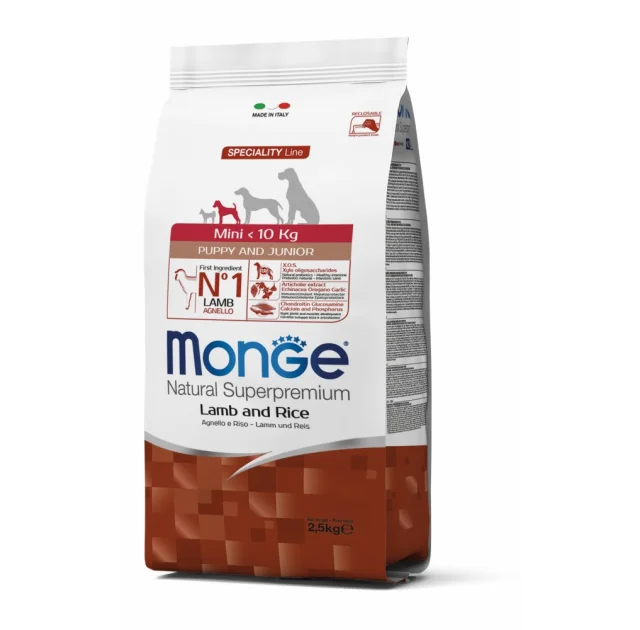 Сухой корм MONGE DOG Mini Puppy & Junior ягненок с рисом, 800 г