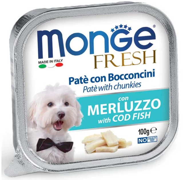 Влажный корм MONGE DOG FRESH с треской, 100 г