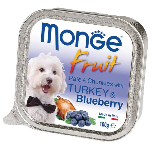 Влажный корм MONGE DOG FRUIT с индейкой и черникой, 100 г