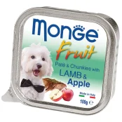 Вологий корм MONGE DOG FRUIT з ягням і яблуком, 100 г