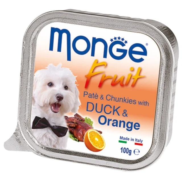 Влажный корм MONGE DOG FRUIT с уткой и апельсином, 100 г