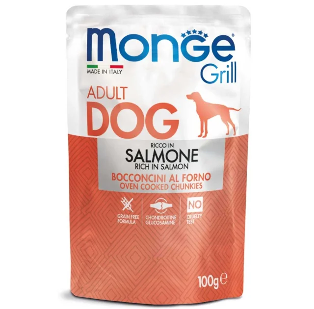 Влажный корм MONGE DOG GRILL с лососем, 100 г