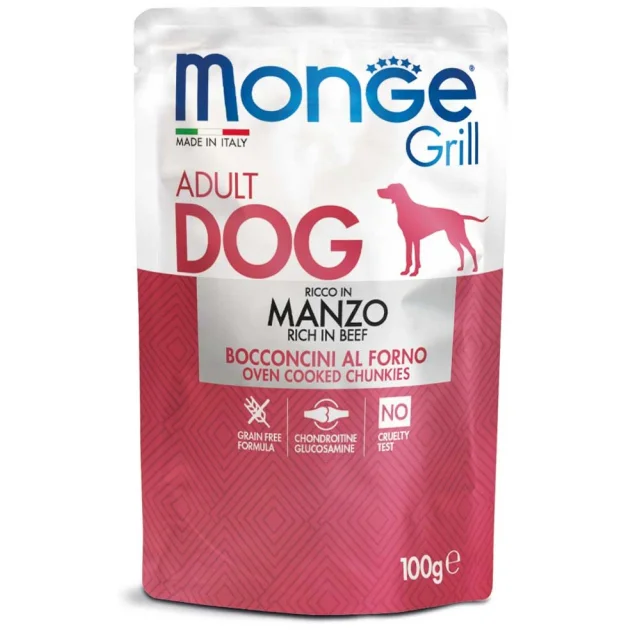 Влажный корм MONGE DOG GRILL с говядиной, 100 г