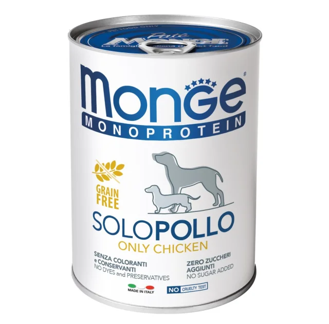 Влажный корм MONGE DOG SOLO 100% курица, 400 г