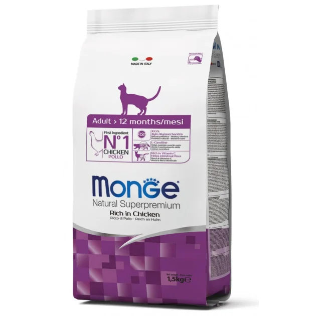 Сухой корм MONGE CAT Adult, 1.5 кг