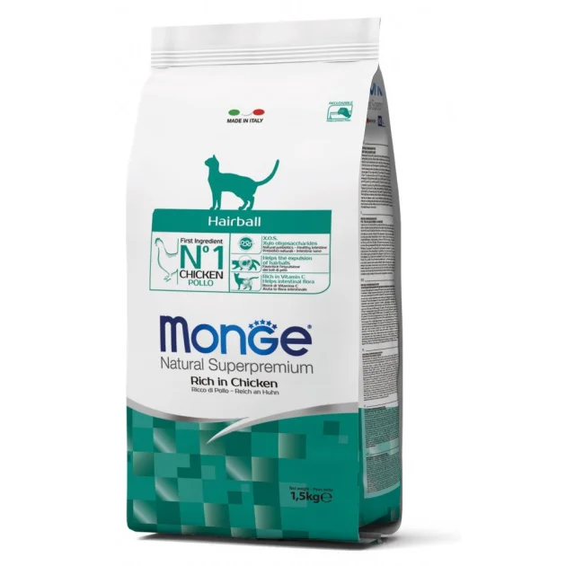 Сухой корм MONGE CAT Hairball, 1.5 кг