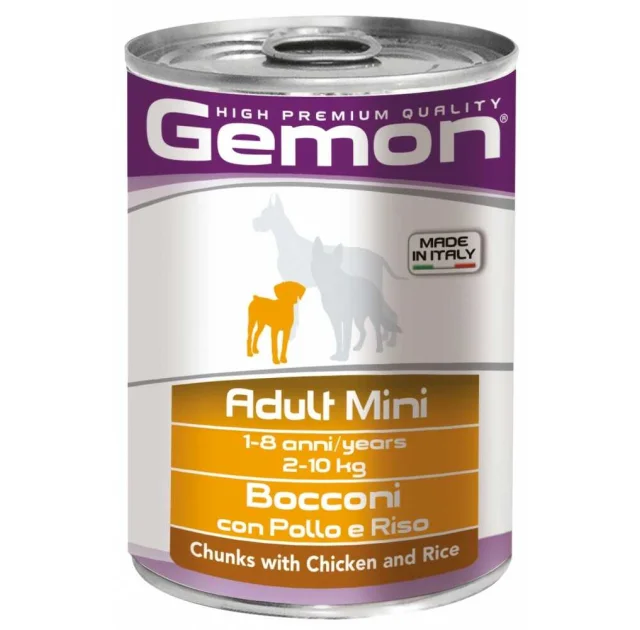 Влажный корм GEMON DOG  WET Mini Adult кусочки с курицей и рисом 0,415 кг