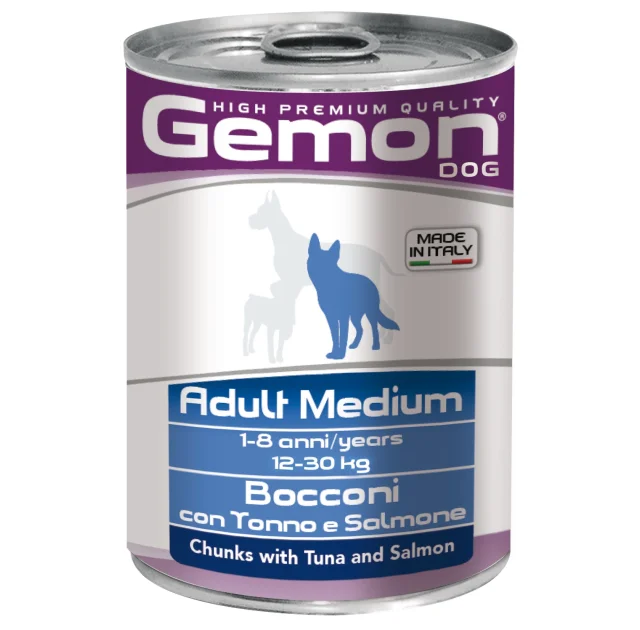 Вологий корм GEMON DOG WET Medium Adult шматочки з тунцем і лососем 0,415 кг