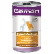Вологий корм GEMON DOG WET Medium Adult шматочки з куркою та індичкою 1,25 кг