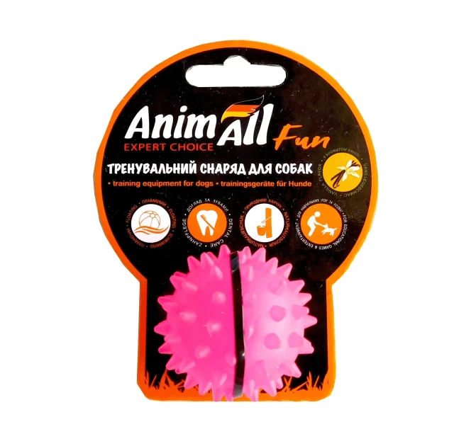 Игрушка AnimAll Fun мяч каштан для собак, 5 см, коралловая