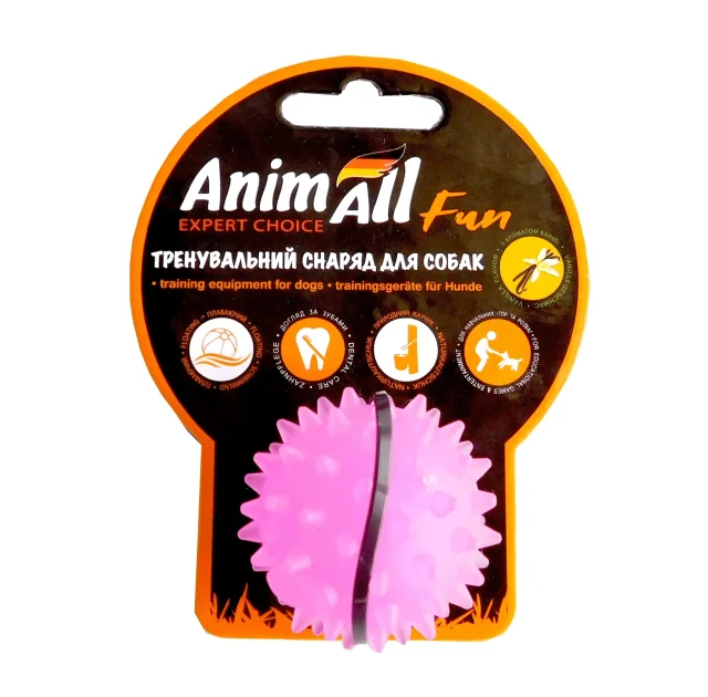 Игрушка AnimAll Fun мяч каштан для собак, 5 см, фиолетовая