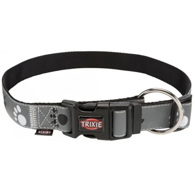 Ошейник Trixie Silver Reflect L-XL светоотражающий, 40-65 см х 25 мм, черно-серый