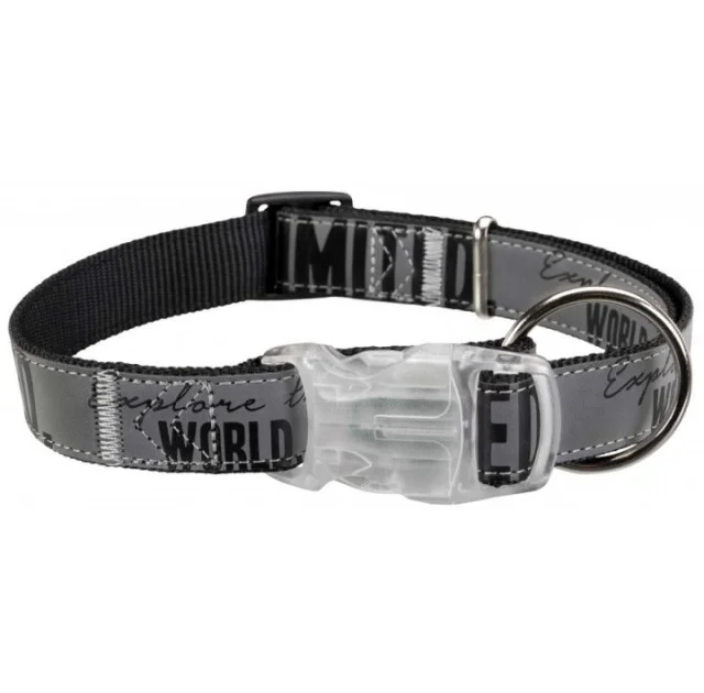 Ошейник Trixie Explore S-М светоотражающий, 30-45 см х 20 мм, черно-серый