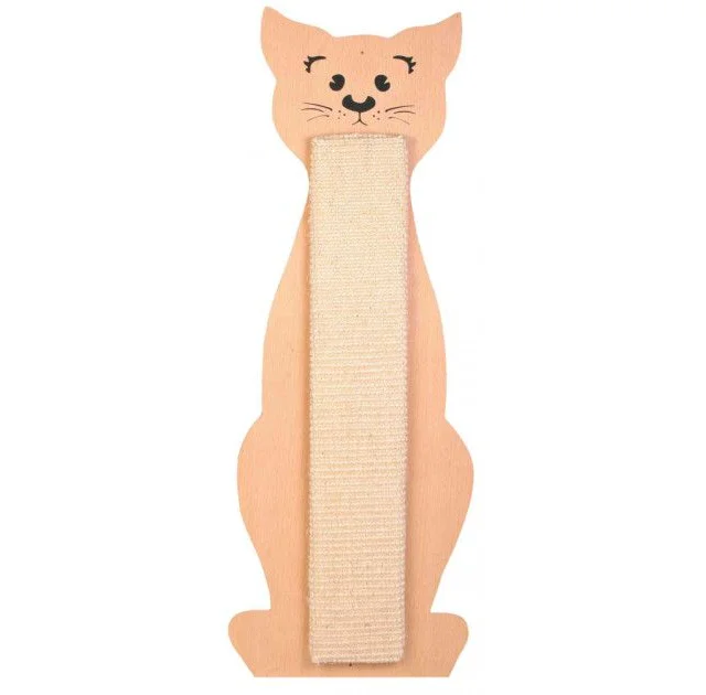 Дряпка Trixie в форме кота, для кошек, 21х56 см, бежевая