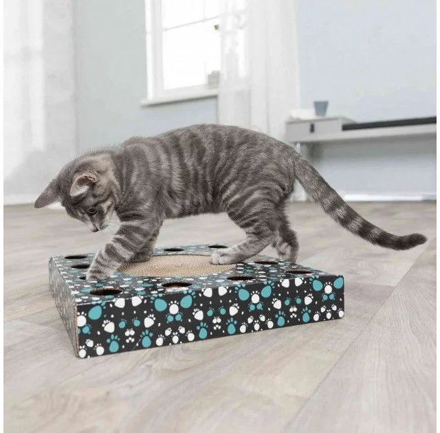 Дряпка Trixie для кошек, с шариком, 33х5.5х33 см, черный, картон