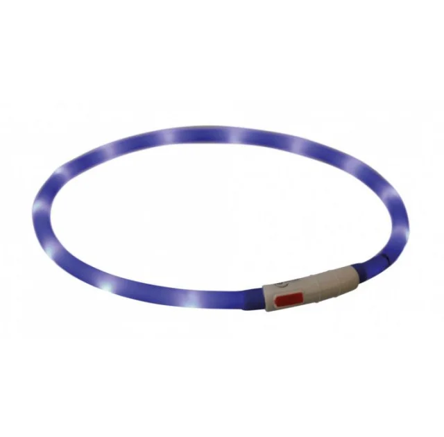 Ошейник Trixie Flash Light USB XS-XL светящийся, 70 см х 10 мм, синий