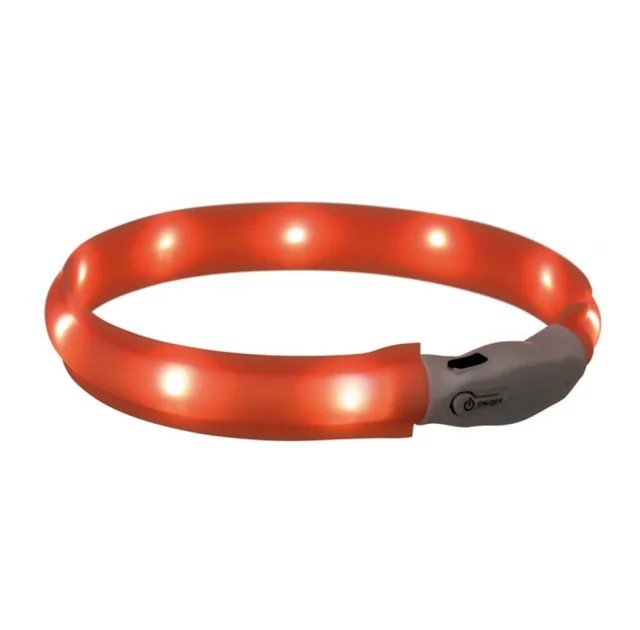 Светящийся ошейник Trixie для собак, силикон, 70 см х 25 мм,оранжевый