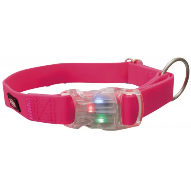 Ошейник Trixie Easy Flash M-L с флешером и силиконовым покрытием, 35-55 см х 25 мм, розовый
