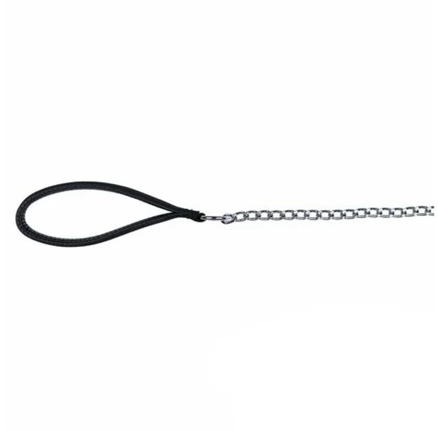 Повідець-ланцюг Trixie метал, з нейлонової чорною ручкою, для собак, 1.1 м х 2 мм
