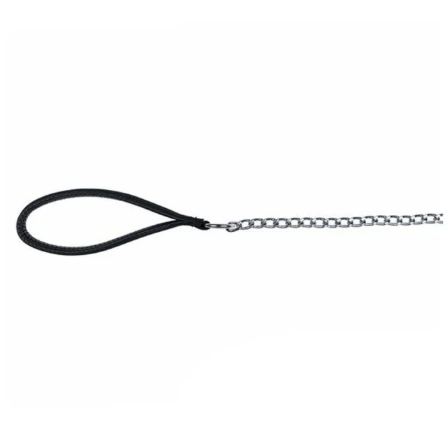 Поводок-цепь Trixie металл, с нейлоновой черной ручкой, для собак, 1 м х 4 мм