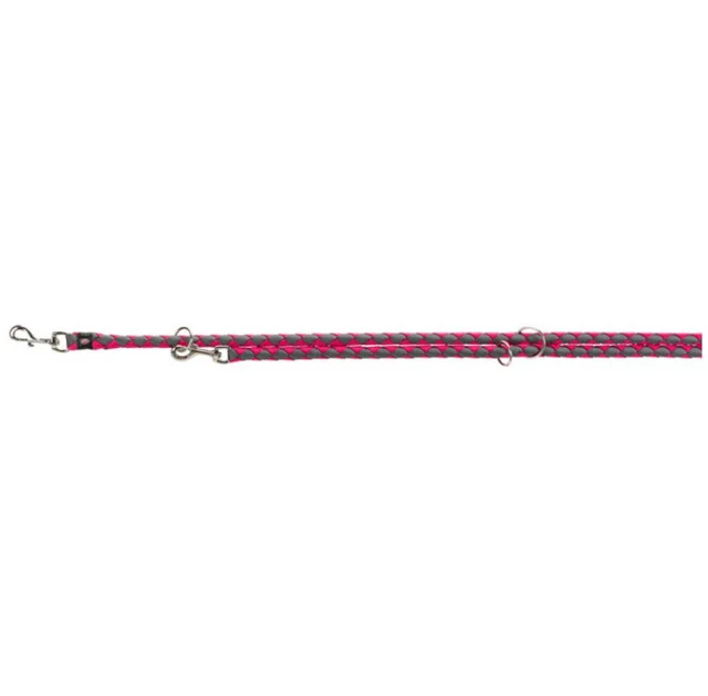 Поводок-перестёжка Trixie Cavo Adjustable Lead для собак, плетёный, круглый, размер L-XL, 2 м/18 мм, фуксия/графит